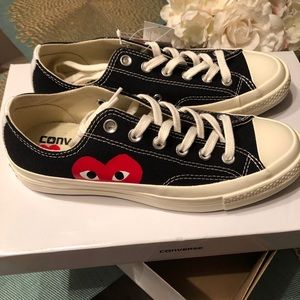 New Black Comme Des Gracons x Play Converse 6M